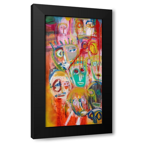 Facebook People II Black Modern Wood Framed Art Print with Double Matting by Corrado, Italo