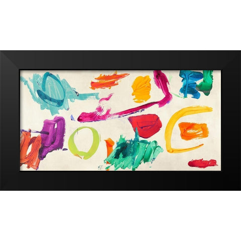 Games of Children Black Modern Wood Framed Art Print by Ikeda, Haru