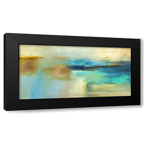 Blue n. 4 Black Modern Wood Framed Art Print with Double Matting by Demos, Jean-Luc