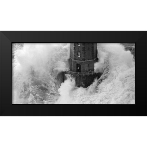 La Jument Black Modern Wood Framed Art Print by Guichard, Jean