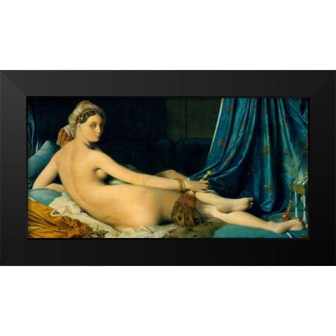 Grande Odalisque Black Modern Wood Framed Art Print by Ingres, Jean-Auguste-Dominique