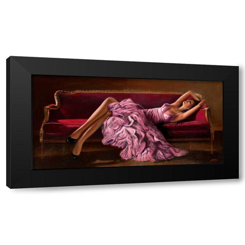 Jasmine Black Modern Wood Framed Art Print with Double Matting by Silver, John