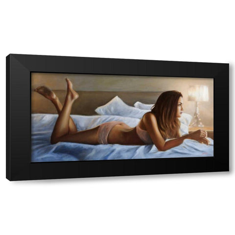 Beauty in bed Black Modern Wood Framed Art Print with Double Matting by Silver, John