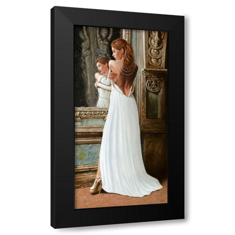 At the Mirror Black Modern Wood Framed Art Print with Double Matting by Silver, John