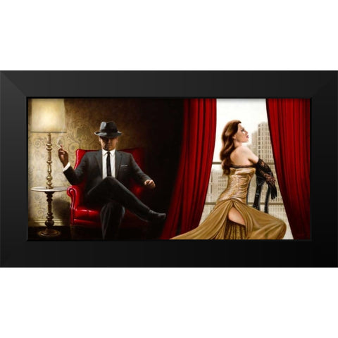 Black Tie high Heels Black Modern Wood Framed Art Print by Silver, John