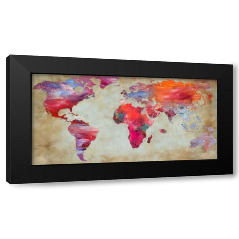 World in colors Black Modern Wood Framed Art Print by Joannoo