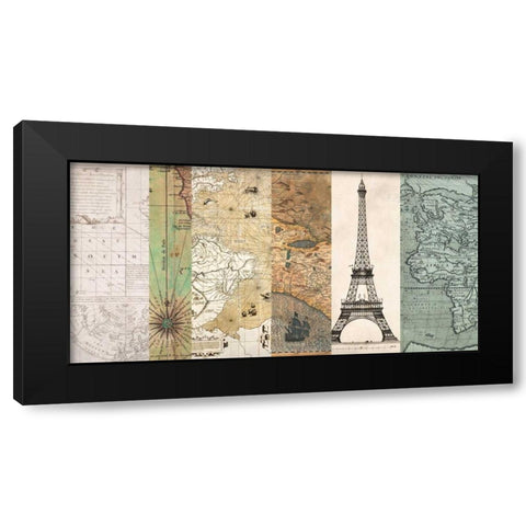 Cahiers de voyage I Black Modern Wood Framed Art Print by Joannoo