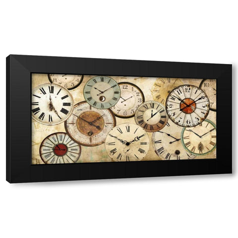 Timepieces Black Modern Wood Framed Art Print with Double Matting by Joannoo