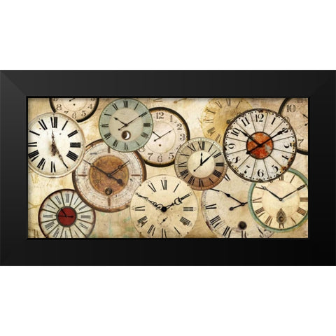 Timepieces Black Modern Wood Framed Art Print by Joannoo