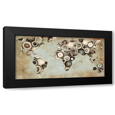 World in motion Black Modern Wood Framed Art Print by Joannoo