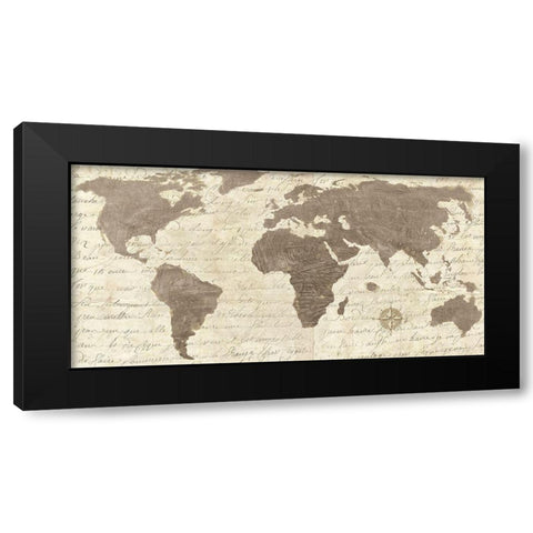 Geo taupe Classic Black Modern Wood Framed Art Print by Joannoo