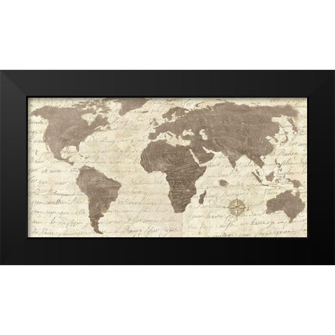 Geo taupe Classic Black Modern Wood Framed Art Print by Joannoo