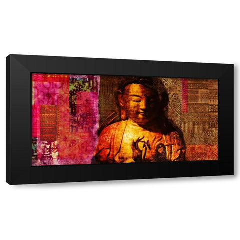 Gold Dream Black Modern Wood Framed Art Print with Double Matting by Joannoo