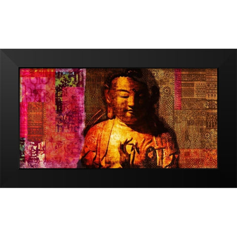 Gold Dream Black Modern Wood Framed Art Print by Joannoo