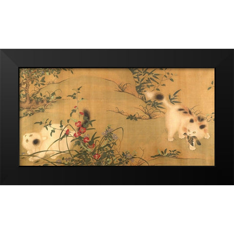 Spring Play in a Tang Garden Black Modern Wood Framed Art Print by Anonymous