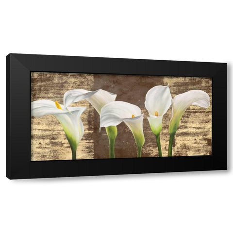 Callas on Gold (mocca variation) Black Modern Wood Framed Art Print by Thomlinson, Jenny