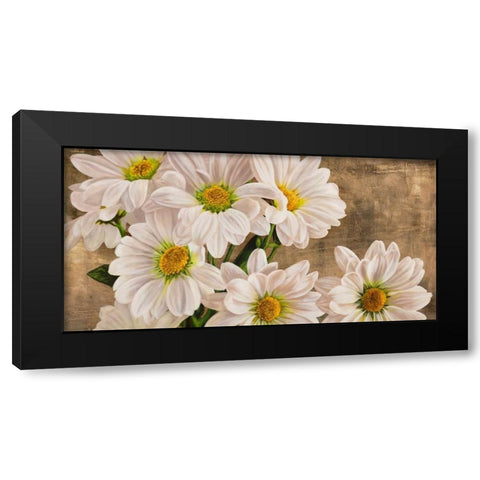 Daisies in the Moonlight Black Modern Wood Framed Art Print by Thomlinson, Jenny