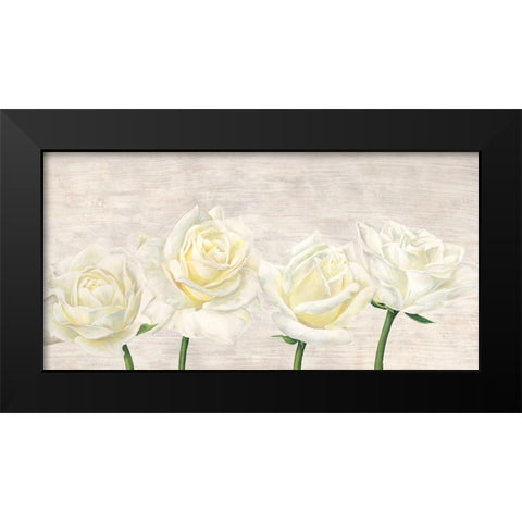 Classic Roses Black Modern Wood Framed Art Print by Jenny, Thomlinson