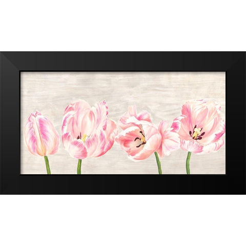 Classic Tulips Black Modern Wood Framed Art Print by Jenny, Thomlinson