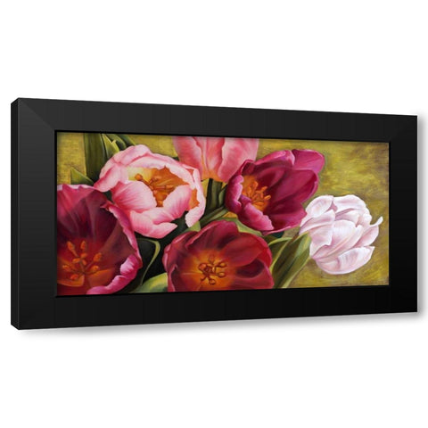 My Tulips Black Modern Wood Framed Art Print with Double Matting by Thomlinson, Jenny