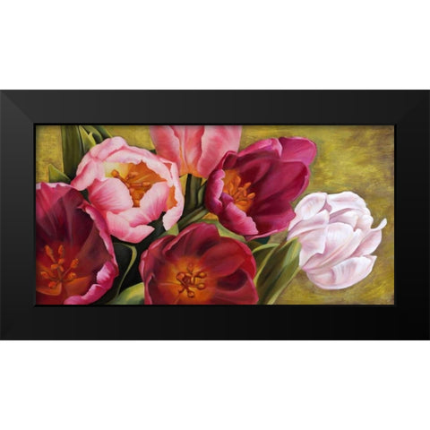 My Tulips Black Modern Wood Framed Art Print by Thomlinson, Jenny