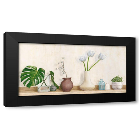 Minimalist floral setting Black Modern Wood Framed Art Print by Thomlison, Jenny