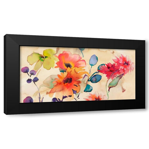 Floral Fireworks Black Modern Wood Framed Art Print with Double Matting by Parr, Kelly