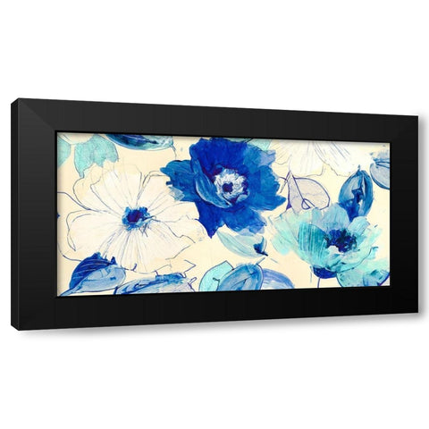 Toile Fleurs Black Modern Wood Framed Art Print by Kelly, Parr