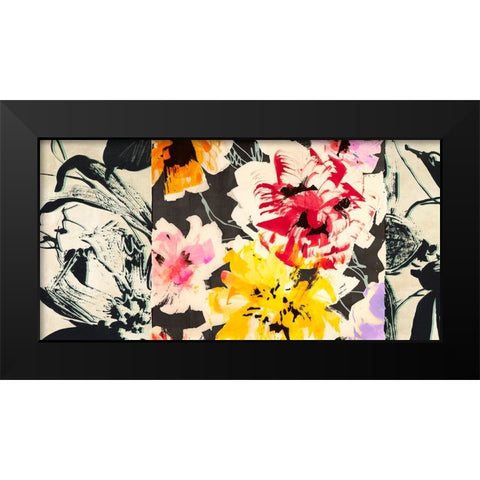 Neon Flowers II Black Modern Wood Framed Art Print by Parr, Kelly