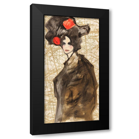 Asian Deity Black Modern Wood Framed Art Print with Double Matting by Kumi