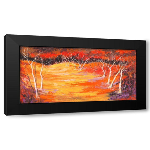 Foresta rossa Black Modern Wood Framed Art Print by Lucas