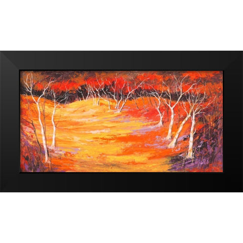 Foresta rossa Black Modern Wood Framed Art Print by Lucas