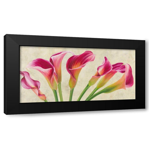 Calla parade Black Modern Wood Framed Art Print by Villa, Luca