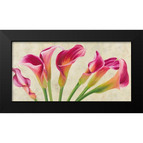 Calla parade Black Modern Wood Framed Art Print by Villa, Luca