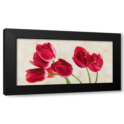 Tulip concerto Black Modern Wood Framed Art Print with Double Matting by Villa, Luca