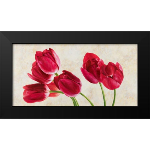Tulip concerto Black Modern Wood Framed Art Print by Villa, Luca
