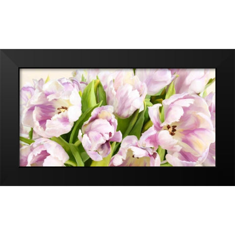 Tulipes en Fleur Black Modern Wood Framed Art Print by Villa, Luca