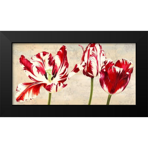 Tulipes Royales Black Modern Wood Framed Art Print by Villa, Luca