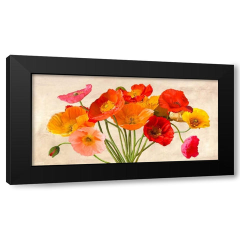 Poppies in Spring Black Modern Wood Framed Art Print with Double Matting by Villa, Luca