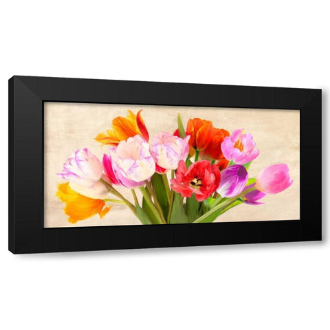 Tulips in Spring Black Modern Wood Framed Art Print by Villa, Luca
