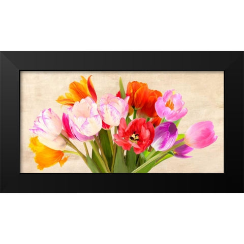 Tulips in Spring Black Modern Wood Framed Art Print by Villa, Luca
