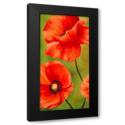 Poppies in the wind I Black Modern Wood Framed Art Print with Double Matting by Villa, Luca
