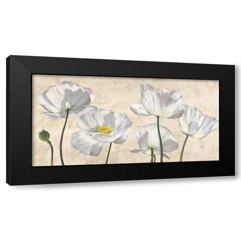 Poppies in White Black Modern Wood Framed Art Print by Luca, Villa