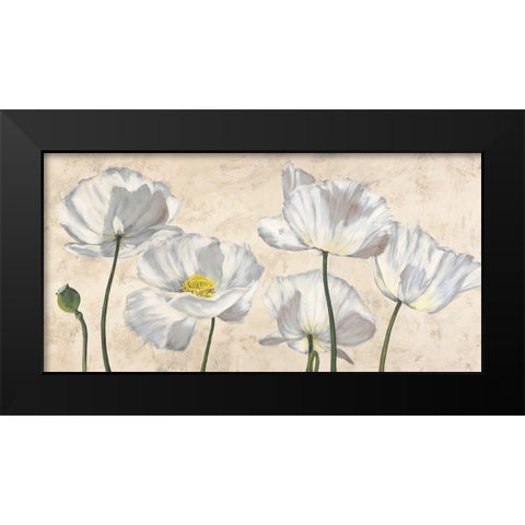 Poppies in White Black Modern Wood Framed Art Print by Luca, Villa