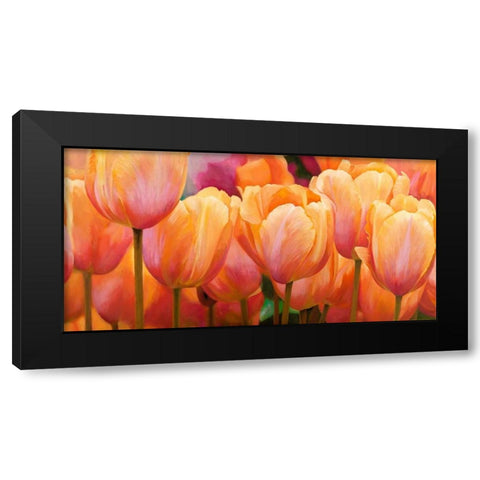 Summer Tulips Black Modern Wood Framed Art Print with Double Matting by Villa, Luca