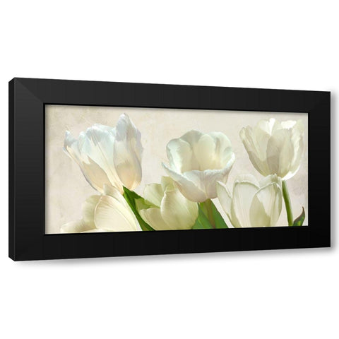 White Tulips (detail) Black Modern Wood Framed Art Print by Villa, Luca