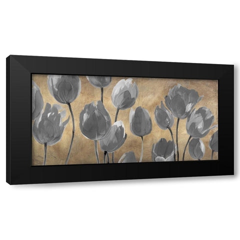 Grey Tulips Black Modern Wood Framed Art Print by Villa, Luca