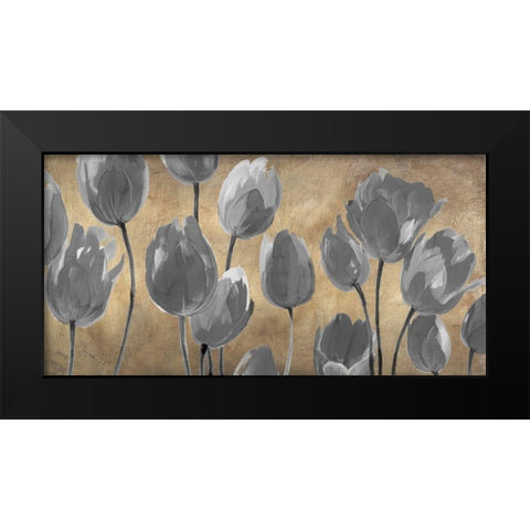 Grey Tulips Black Modern Wood Framed Art Print by Villa, Luca