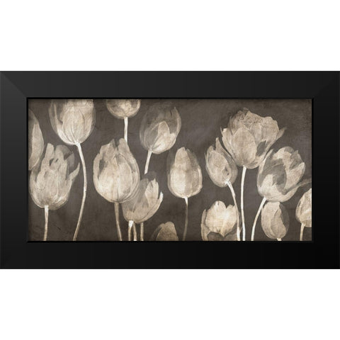 Washed Tulips Black Modern Wood Framed Art Print by Villa, Luca
