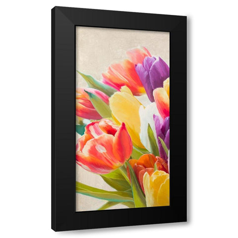 Spring Tulips I Black Modern Wood Framed Art Print by Villa, Luca